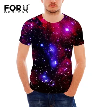 FORUDESIGNS Populiarus vyriški marškinėliai Atsitiktinis marškinėliai Vyrams Tees Viršūnes Galaxy Space Star Spausdinti aukštos kokybės tee marškinėliai vyrams S-XXL