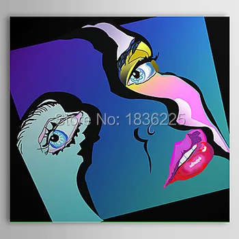 Francoise mados gir blue face Art Pop Art Naftos tapyba ant drobės aukštos Kokybės Rankų darbo dažytos Dažymo Mergina Stareing, miegamojo