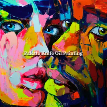Francoise Nielly Rankomis dažyti Paletės peilis Veido Aliejaus tapybai Impasto paveikslas ant drobės Pop art Paletės peilis tapybos portretas 2