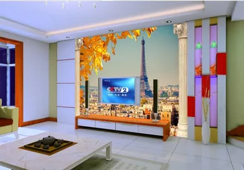 Freskos 3d tapetai, 3d sienų dokumentus tv Bokšto fone TV foną kraštovaizdžiu 3d kambario tapetai kraštovaizdžio
