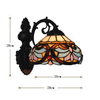 FUMAT 8 Colių Baroko Sienos Lempos Sconces Europos Stiliaus Lotus Atspalvio, Tamsintas Stiklas Sienos Žiburiai, Namų Deco Kambarį LED Šviesos