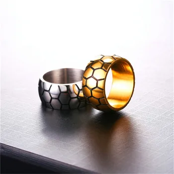Futbolo modelio žiedas vyrams iš nerūdijančio plieno žiedas moterims kamuolys sporto papuošalų Naujo Dizaino Papuošalai, Aksesuarai R2559G
