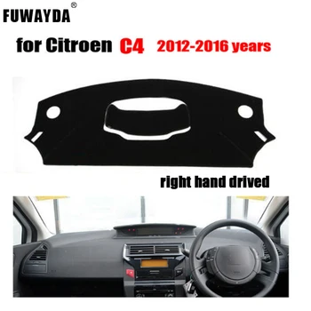 FUWAYDA Automobilio prietaisų skydelio dangtelį, mat dėl naujų Citroen C4 2012-2016 metų Dešinės rankos ratai dashmat trinkelėmis brūkšnys apima prietaisų priedai