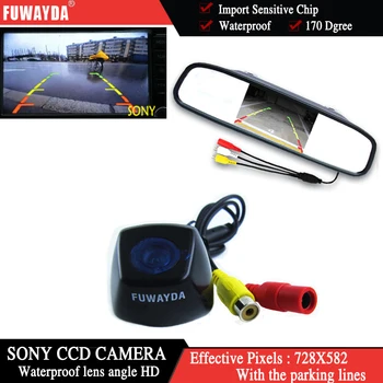 FUWAYDA Spalvos SONY CCD Chip Automobilio Galinio vaizdo Kamera, skirta BMW X1 X3 X5 X6 + 4,3 Colių galinio vaizdo Veidrodis Stebėti vandeniui