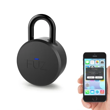 FUZ Noke Keyless Bluetooth Smart Padlock Keyless Smart Lock Mobile iOS/Android app Control Portable Round Lock