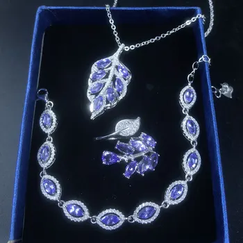 Gamtos tanzanite blue papuošalų rinkinys, Originali perlas rinkinių Kieto 925 sterlingas sidabro, Brangiųjų akmenų moteris prom