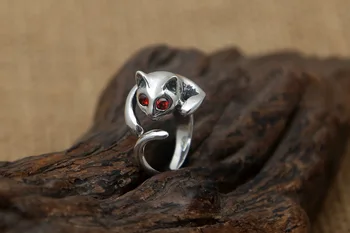 Gamyklos didmeninė S925 sterlingas sidabro juvelyriniai sidabro Šviesą Raudonos Akys švelni ir miela katė lady Weijie