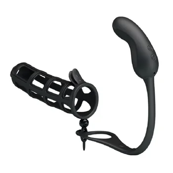 Gana meilės silikono 7 vibracijos funkcija analinis kiaušinių plug stimuliacija su Vyrų varpos rankovė extender prezervatyvai įkraunama sekso žaislas