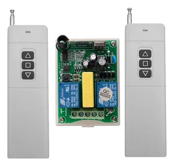 Garažo vartų valdiklis AC 220 V, 2 CH RF Wireless Remote Control 1* Imtuvas +2* Siųstuvas vamzdinių variklių 100-1000m