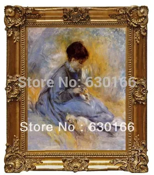 Garsaus Naftos Paveikslų Reprodukcijos - Jauna Moteris su Šunimi Pierre Auguste Renoir Portretas Tapybos Rankų darbo