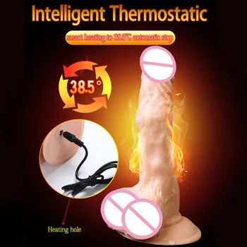 Garso Kontrolė, šildomos sūpynės vibracija siurbtukas dildo realistiškas penis dirbtinis penis sekso žaislai moteris vibratorius nekilnojamojo dildos