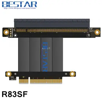 Gen3.0 PCIe 8x į PCIe 16x vaizdo plokštė pratęsimo Stove Kabelis 1ft 2ft Alkūnė Dizaino stačiu Kampu 64G/bps PCI-E X8 X16 