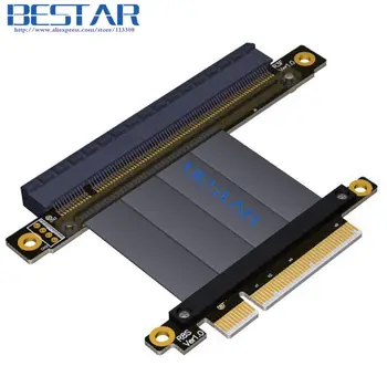 Gen3.0 PCIe 8x į PCIe 16x vaizdo plokštė pratęsimo Stove Kabelis 1ft 2ft Alkūnė Dizaino stačiu Kampu 64G/bps PCI-E X8 X16 