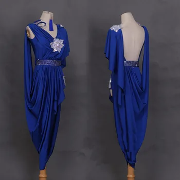 Geras Parduoti Lotynų Šokių Suknelės Damoms Mėlyna Juoda Kalnų Krištolas Sijonas Kostiumas Moterims Šokių Repeticijoje Scenoje Veiklos Dress1194