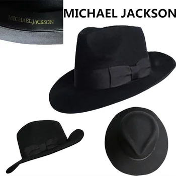Geriausia Fedora Juodos Vilnos Retro Skrybėlę Michael Jackson už MJ gerbėjų, kurių Oficialus Pavadinimas Gentry
