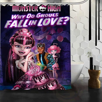 Geriausia Gražus Paprotys Monster High Dušo Užuolaidos Vonios Užuolaidų Vandeniui Audinio Vonios kambarys didesnio DYDŽIO WJY&20