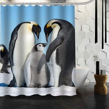 Geriausia Gražus Paprotys Pingvinas Dušo Užuolaidos Vonios Užuolaidų Vandeniui Audinio Vonios kambarys didesnio DYDŽIO WJY&44