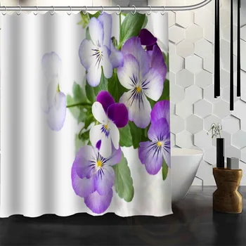 Geriausia Gražus Paprotys Viola tricolor L Gėlių Dušo Užuolaidos Vonios Užuolaidų Vandeniui Audinio Vonios didesnio DYDŽIO WJY&181
