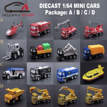 Geros Kokybės 1/64 Masto Diecast Sunkvežimio Modelis 4pcs/Set, Metalo Gaisrinės Rinkinys, Lieti Žaisliniai Automobiliai Su Nemokama Varantys Funkcija