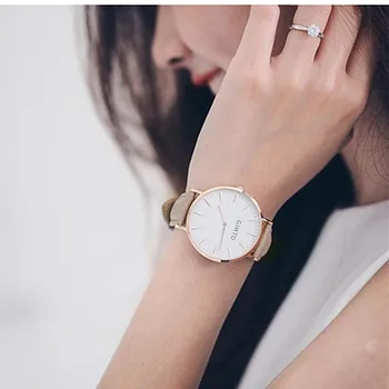 GIMTO prabangių Mados moteriški laikrodžiai kvarciniai laikrodžių apyrankės laikrodžius odos juosta moterų suknelė laikrodžiai