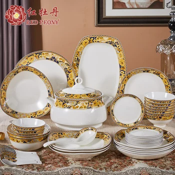 Glazūruoti indai, dubenyje, dubenys nustatyti Kinija 56 Europos namų ūkio galvos keraminiai indai vestuvių dovana paketas