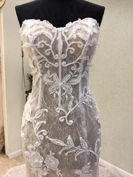 Glormous Appliques Undinė Vestuvių Suknelės 2018 Brangioji Nėrinių Korsetas Suknelė Nuotaka Vestido de noiva