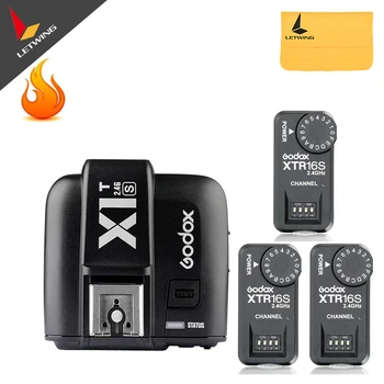 Godox X1T-S TTL 1/8000s 2.4 G Siųstuvas + 3*XTR-16S Imtuvai, Rinkinys, skirtas 