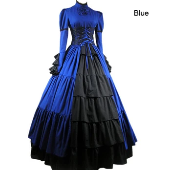 Gothic Lolita Civilinės WarMedieval Suknelė Gotikos Viktorijos Kamuolys Suknelė Fancy Dress Prom Helovinas Kostiumas Šalis