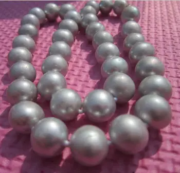 Gražus Naujas 12-11mm pilka pietų jūros perlų vėrinį Clasp18