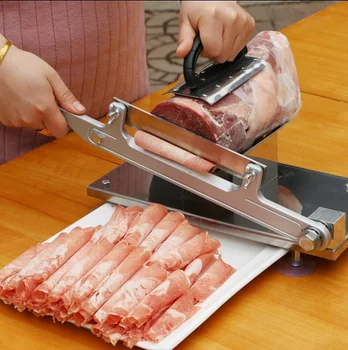 Greitas pristatymas,2017 naujausias ir aukščiausios kokybės rankinis mėsos cutter,avienos, slicer,šaldyti mėsos pjaustymo cutter,aviena rolls mašina