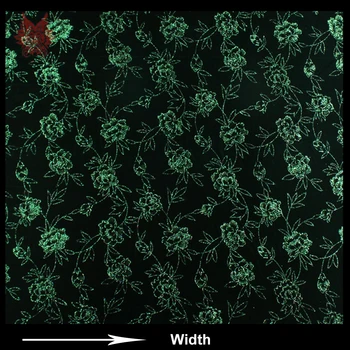 Gryno šilko apačioje su aksomo audinio suknelė prabangių gėlių įdegio tamsiai žalios spalvos aksomo, šilko audinys tissu tecidos SP4475