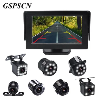GSPSCN 4.3 colių Automobilinis HD Monitorius Su Naktinio Matymo Galinio vaizdo Kameros Rinkiniu Auto Stovėjimo Atsarginės Atvirkštinio Stebėti TFT LCD Ekrano Spalvų