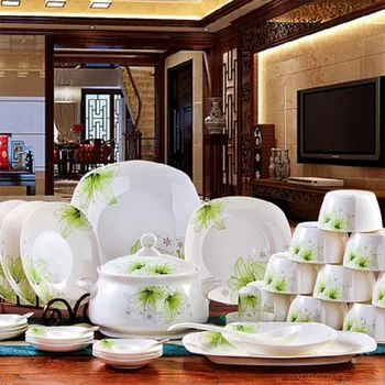 GUCI 56 VIENETŲ stalo kaukolė patiekalų diskų rinkiniai Jingdezhen keramikos autentiškų patiekalų, vestuvių dovanos