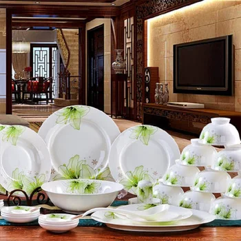 GUCI 56 VIENETŲ stalo kaukolė patiekalų diskų rinkiniai Jingdezhen keramikos autentiškų patiekalų, vestuvių dovanos