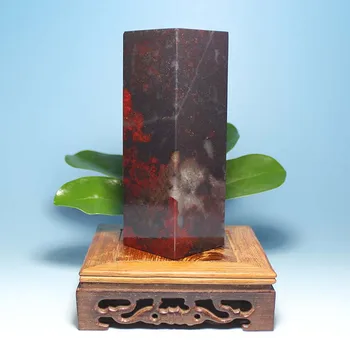 Guilin gamtos soapstone didelis juodas antspaudas antspaudas red jasper nuvarytas papuošalai, verslo dovanos, originalios akmens