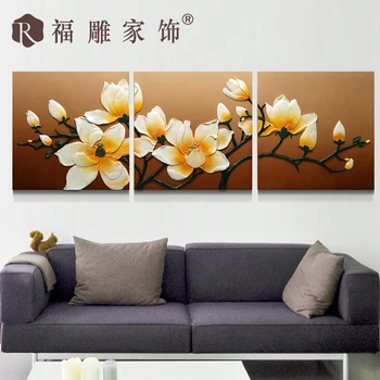 Gyvenamojo kambario sienos apdaila raižyti Fu modernus minimalistinio frameless sienų tapybos sofa fone apdailos dažymo tris-di
