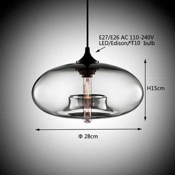 GZMJ Retro Loft LED Sieniniai šviestuvai Stiklo, Gintaro Pakabukas Lempa Loft Bar Hanglamp Umbra Šviesos Namų Dekoro Šviestuvai, Led Šviesos Lempos