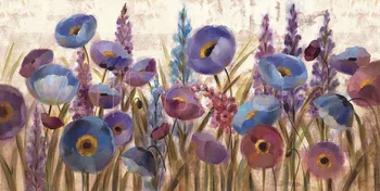 Gėlių Aliejaus tapybai internete Lubinus ir Aguonos Silvia Vassileva Tapybos Šiuolaikinės Drobė meno Kambario dekoro Aukštos kokybės Rankų dažytos
