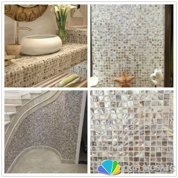 Gėlo vandens apvalkalo motina perlų mozaikos plytelių virtuvės backsplash ir vonios kambarys gamtos dapple spalvų 11 kvadratinių pėdų/daug