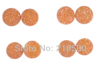 H-DCB25 25pcs Persikų, Apelsinų Kvarco Turas Drusy Druzy Cabochon Karoliukai, 8mm 10mm 12mm kaip 14mm