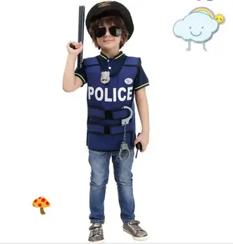 Halloween Kostiumai Berniukams, Cosplay Kostiumų policijos liemenė berniukams policijos uniformą Vaikai Vaikai Naudingumo Drabužiai