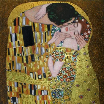 Handpainted Gustav Klimt Naftos Atgaminimas - Kiss (
