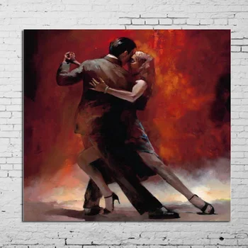 Handpainted Nuotraukas Meilužis Tango Šokio Šiuolaikinio Abstraktaus Naftos Tapyba Ant Drobės, Sienos Meno kambarį Namo Apdaila