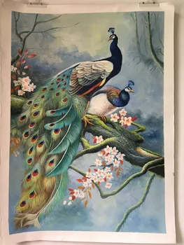 Handpainted tapybos gyvūnų povas gėlių kraštovaizdžio aliejaus tapybai grynas vadovas aliejaus tapybai klasikinių rankų darbo aliejaus tapybai