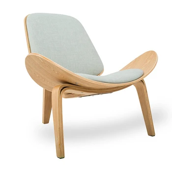Hans Wegner Stiliaus Trikojis Shell Kėdė Pelenų Faneros Lininis Audinys Sėdynės Pagalvėlės Gyvenimo Kambario Baldai, Modernios Shell Lounge Kėdės