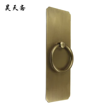 [Haotian vegetaras] antikvariniai bronzos durų knocker žiedas classic tiesiai vario rankena STV-136 Didelis