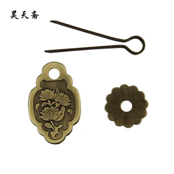 [Haotian vegetaras] Kinijos antikvariniai bronzos durų rankena Ming vario stalčius MOKYKLA-211 gėlių rankena