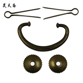 [Haotian vegetaras] Kinijos antikvariniai vario rankena maži, aukso rankena ilgai 6.5 cm HTD-061