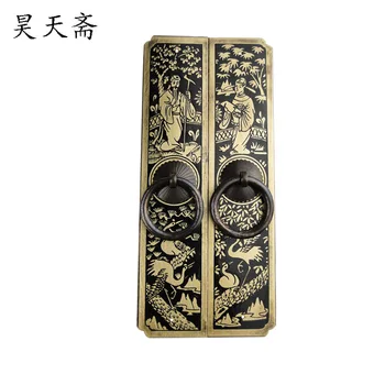 [Haotian vegetaras] varinės durų rankenos išdrožtos senovinių Kinų tiesi rankena HTC-182