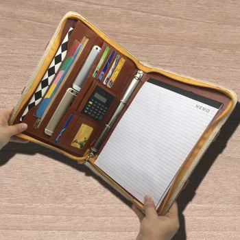 Harphia A4 odinis portable document maišelį portfelio valdytojas failų aplankas su užtrauktuku businessbriefcase su rankena su calculato